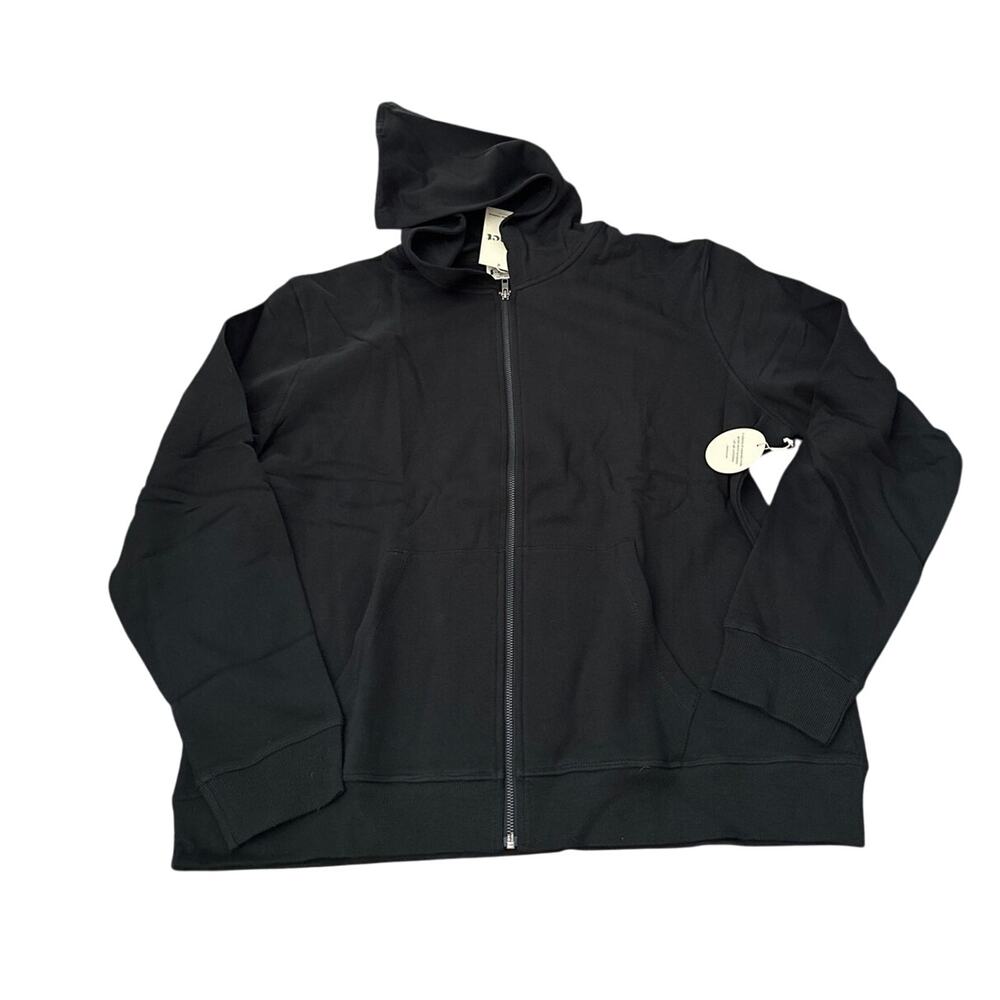 Pact One for All Unisex Organic Cotton Zip Hoodie  Black Size Small New